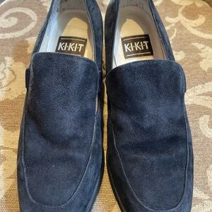 K I K I T  Suede Loafers, Black Suede, Size: 7
Appear unworn, 2 1/4 “ stack heel